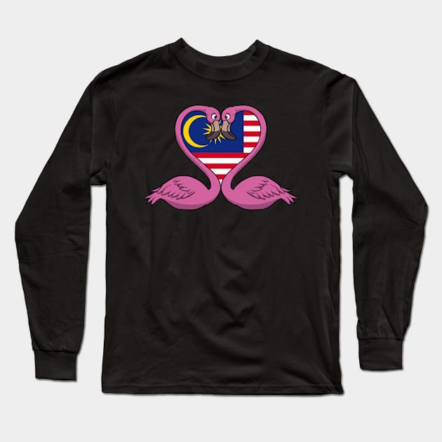 Flamingo Malaysia Long Sleeve T-Shirt by RampArt